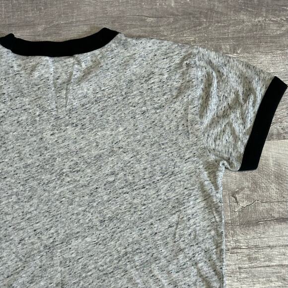 PINK Victorias Secret Campus Ringer T Shirt Womens M Short Sleeve Heather Grey - Picture 5 of 9